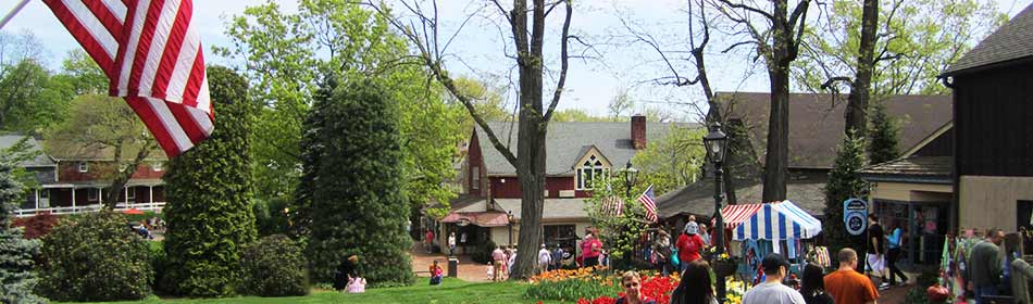 Peddler's Village is a 42-acre, outdoor shopping mall featuring 65 retail shops and merchants, 3 restaurants, a 71 room hotel and a Family Entertainment Center. in the Sellersville, Bucks County PA area
